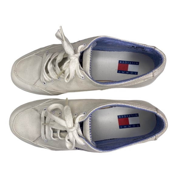 Tommy Hilfiger Mens White Canvas Signature Sneaker - Picture 7 of 13